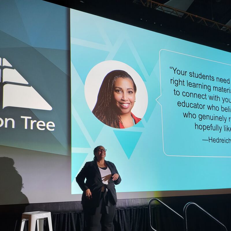 Hedreich speaking on the Solution Tree main stage