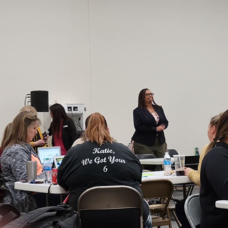 Hedreich leading a workshop with educators
